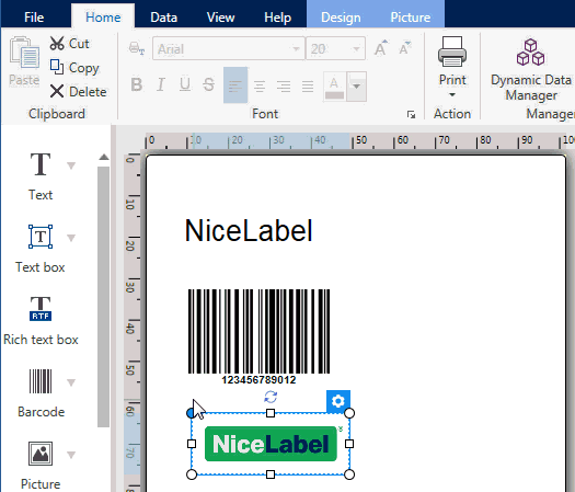 NiceLabel 2017 easy drag and drop interface